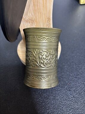 Brass Egyptian Large Statement Pattern Cuff Bracelet